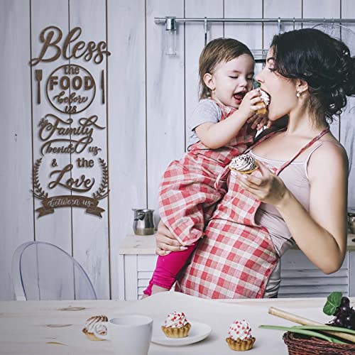 DecorSmart Wood Farmhouse Kitchen Wall Decor Decorations Dining Room Wall Decor Kitchen Signs Quotes Bless The Food Modern Farmhouse Style 129