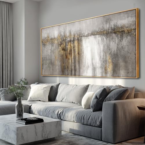 Vintage Home Wall Decor Abstract Framed Wall Art Textured Canvas Painting 32"x70" Posters for Bedroom Pictures for Kitchen - color: Artexist-Jw80180, size: 70"L x 32"W