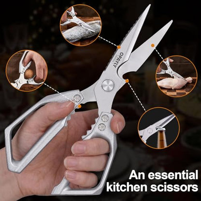Kitchen Shears 2-Pack Heavy Duty All Purpose Stainless Steel Kitchen Shear Meat Scissors Japanese Cooking Scissor for Food, Sharp Dishwasher Safe Christmas for Men Women With Gifts Box