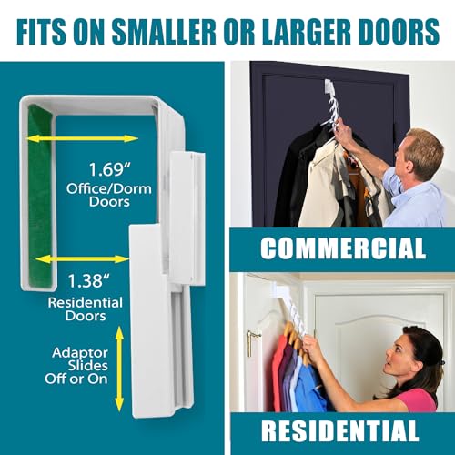 Over The Door 2-Pack Organizer for Clothes Hangers, Space-Saving Cascading Hanger Hooks, White - size: 2-Pack