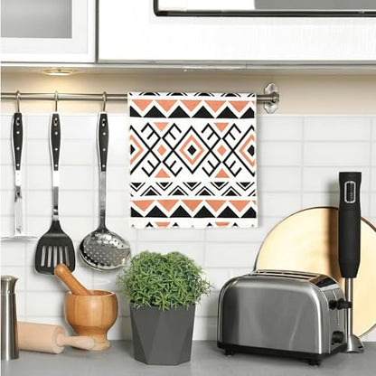 Western Kitchen Towels Set of 2 – 16x24 Inch Aztec Boho Hand Towels, Super Absorbent Microfiber Dish Cloths for Kitchen, Bath, RV & Camping, Gifts for Women - color: Western-2 Aztec