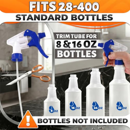Spray Bottle Nozzle Replacement 12 Pack, Fits 8-32oz Bottles (Blue) | Replacement Trigger Sprayer Heads for Bottles; Fits 28-400 Thread, Trim-to-Fit Tube; for Cleaning, Garden & Pet Carefor - color: 12 Pcs Blue