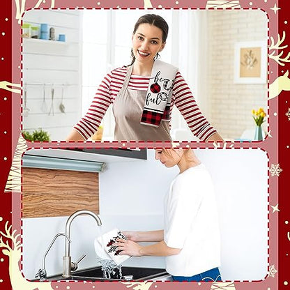 Bencailor 6 Pcs Christmas Kitchen Set Christmas Tree Kitchen Towels Oven Mitts and Pot Holders Set Dish Towel Heat Resistant Oven Mitts for Xmas Decor Cooking Baking Grilling(Tree) - style: Tree