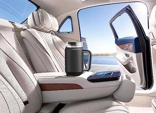 Meoky 32 oz Tumbler with Handle, Insulated Tumbler with Lid and Straw, Stainless Steel Travel Mug, Keeps Cold for 24 Hours, 100% Leak Proof, Fits in Car Cup Holder (Night) - color: Night, size: 32 Ounces