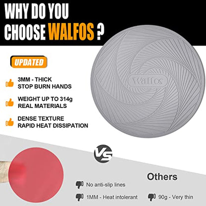 Walfos 12-Inch Silicone Microwave Mat & Pot Holders, Non-Slip Heat Resistant for Oven, Hot Pot, Bowl - style: 12in, 1 Grey Microwave Mat