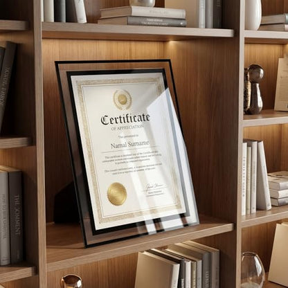 Hoikwo 8.5 by 11 Picture Frames, 12 Pack 8.5x11 Black Glass Frames – For Small Business Licenses, School Certificates, Family Awards & Office Diplomas, Tabletop Display Only – Vertical or Horizontal - size: Black-8.5x11-12 Frames