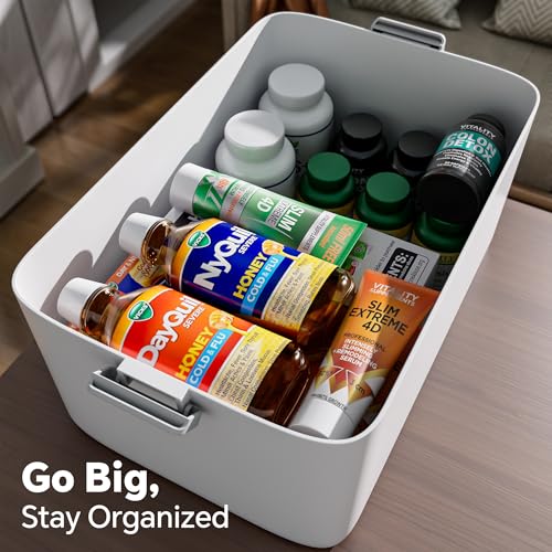 CTIME 3-Tier Medicine Organizer with Leather Portable Pill Case | Multipurpose Medical Box, Pill Organizer, Foldable Large Capacity, Clear Visible Lid, Ideal Gift for Elderly, Home Essential - size: Regular 3-Tier Set
