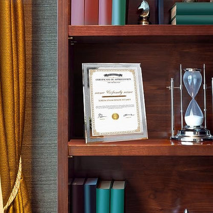 Hoikwo 8.5 by 11 Picture Frames, 6 Pack 8.5x11 Bling Glass Frames – For Small Business Licenses, School Certificates, Family Awards & Office Diplomas, Tabletop Display Only – Vertical or Horizontal - size: Bling-8.5x11-6 Frames