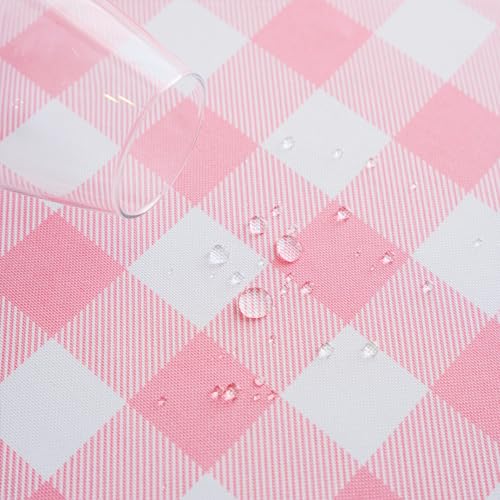 MANGATA CASA Pink Gingham Tablecloth for Rectangle Tables- Checkered Table Cloth Waterproof Kitchen & Table Linens-Polyester Buffalo Plaid Wrinkle Free Table Cover(Baby Pink 60x120in) - color: Baby Pink, size: 120" x 60" (Rectangular)