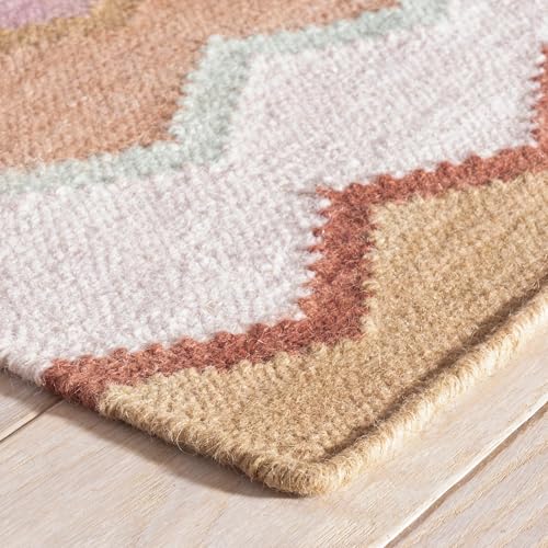 Dash & Albert Safety Net Earth Geometric Handwoven Wool Rug, 5'x8' | Earth Handwoven Wool Rug, , Geometric Pattern - color: Earth, size: 5' x 8' (Rectangular)