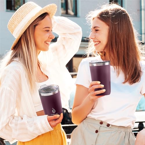 Ideus 20 oz Tumbler, Travel Coffee Mug with Splash Proof Sliding Lid, Double Wall Stainless Steel Vacuum Insulated Coffee Mug for Home and Office, Keep Beverages Hot or Cold, Red Violet - color: Red Violet