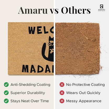 Coir Welcome Mat, Non-Slip, Welcome Madafakas, 17 x 29 in | Traps Dirt and Mud, Anti-Shedding, Durable PVC Backing, 100% Natural Coir, Indoor and Outdoor Entryway, Easy to Clean - color: Madafakas