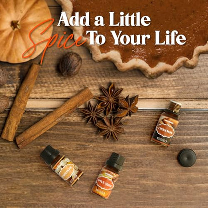 ARVIDSSON Autumn Spice Essential Oils Set, Fall Essential Oil for Diffuser - Cinnamon, Pumpkin Pie, Harvest Spice, Apple Cider, Gingerbread, Snickerdoodle, Cozy Fragrance Oils - color: Brown