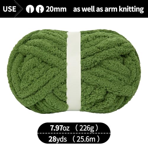 Franel Yellow Chunky Chenille Yarn for Hand Knitting Blanket (8 Pack, Total 64oz) - Shed-Resistant Fluffy Jumbo Yarn for Crocheting, Super Bulky Big Yarn for DIY Throw, Pre-Wound & Tangle-Free - color: 25