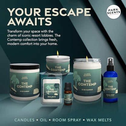The Contemp – Theme Park Resort Hotel Inspired Luxury Candle Wax Melts – Clover Aloe Jasmine Wax Cubes – Vegan Soy Blend, Made in USA – Birthday Gifts for Women, Sister, Hostess (3 Pack)