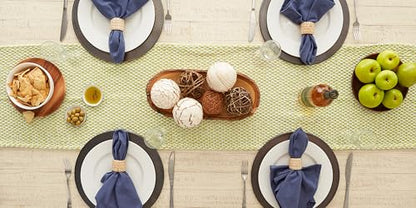 DII Woven Basics Collection 100% Cotton Knit Table Runner, 15x72, Avocado - color: Avocado, size: 15x72"