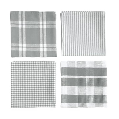 LANE LINEN 100% Cotton Kitchen Dish Cloths, Ultra Soft Absorbent Quick Drying Dish Towels, Multiweave Wash Cloths Dish Towel Sets, 12x12 Inches, 12 Pack - Grey - color: 03: Grey, size: 12"x12" - 12 Pack