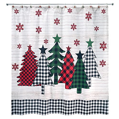 Avanti Linens - Shower Curtain, Plaid Bathroom Essentials, Christmas Decorations (Tis The Season Collection, 72") - size: 72"W x 72"L (Pack of 1)