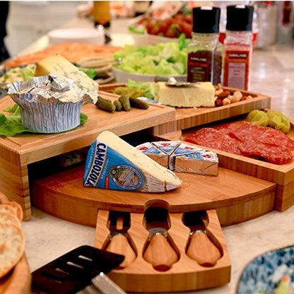Picnic at Ascot Delux Custom Engraved Bamboo Cheese/Charcuterie Cutting Board - Patented Design - Quality Assured