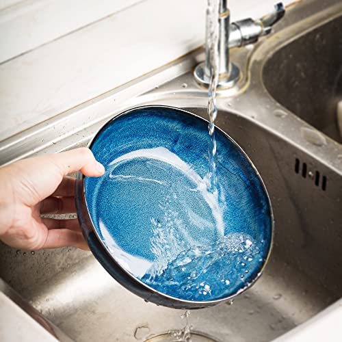 30oz Ceramic bowls set of 4-8" serving bowls for Kitchen,Pasta,Salad-Dishwasher & Microwave Safe Perfect for Housewarming, Thanksgiving, Christmas-Royal Blue - color: Royal Blue