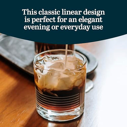 Libbey Cut Cocktails Rocks Glasses Set, Clean, Linear Glassware Drinking Glasses Set of 4, Dishwasher Safe Glasses for Weddings, Birthdays, and More - color: Passage Rocks