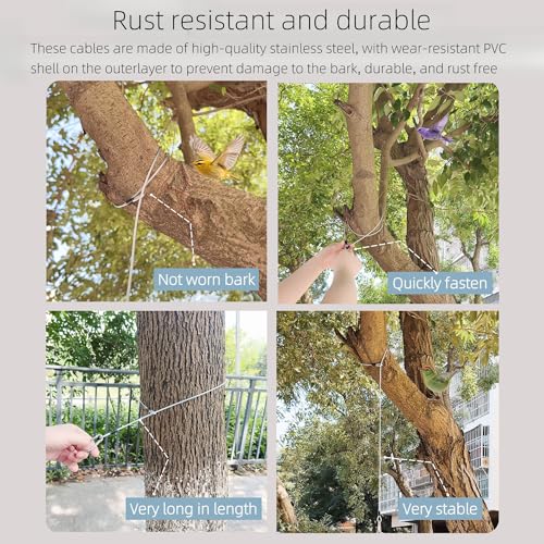 4 Pcs 40 Inch Premium Metal Planter Hangers，Bird Feeder Cable for Tree with Carabiner Clip，Bird House Hanging Hook and Chain Wire for Bird Feeders and Birdhouses，Baths，Baskets，Suet，Outdoor Camping