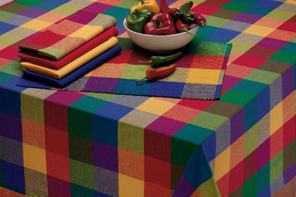DII Basic Everyday Ribbed Tabletop 100% Cotton, Placemat Set, 13x19, Summer Check, 6 Piece - color: Summer Check, size: 13x19"