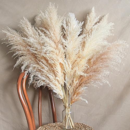 10 Stems 30" inch Dried Pampas Grass Decor Tall, Large Pompas Grass, Boho Neutral Home Decor Bouquet, Fluffy Pampass Grass for Floor Vase Wedding Floral Arrangements Wall Farmhouse Table Decor