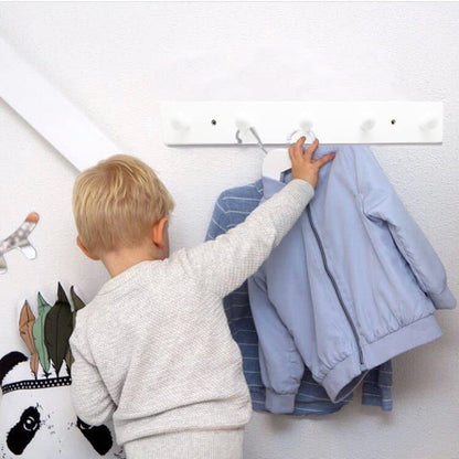 Coat Hooks Wooden Peg Rack for Play Room Wall Mounted Coat Rack Hangers for Coats, Jackets, Hoodies, Bath Towels & Robes - Wall Coat Hooks for Nursery Room Bedroom Bathroom