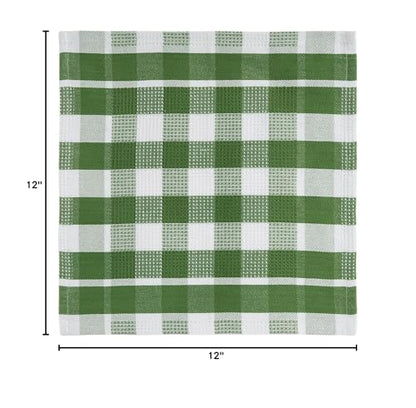 LANE LINEN 100% Cotton Kitchen Dish Cloths, Ultra Soft Absorbent Quick Drying Dish Towels, Multiweave Wash Cloths Dish Towel Sets, 12x12 Inches, 12 Pack - Olive - color: 02: Olive, size: 12"x12" - 12 Pack