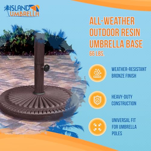 66-lb Weather Resistant Umbrella Base in Bronze Resin Finish