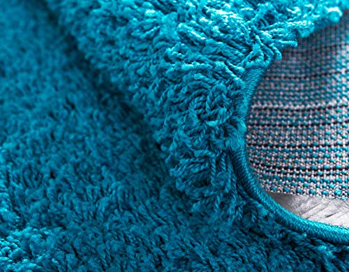 Unique Loom Solid Shag Collection Area Rug (2' x 3' 1" Rectangle, Turquoise) - color: Turquoise, size: 2' x 3'1" (Rectangular)