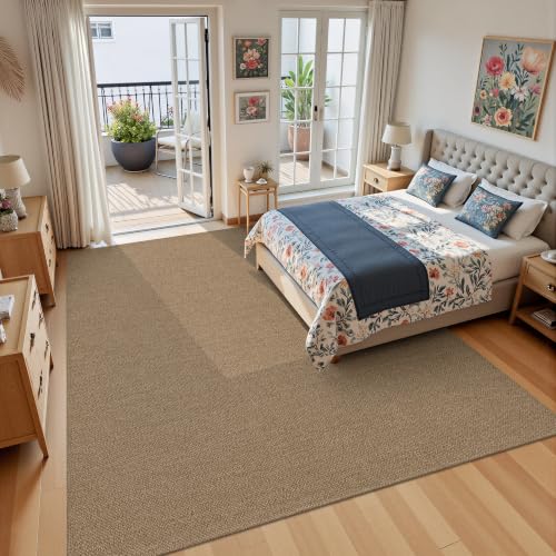 HEBE Cotton Woven Area Rugs for Living Room 6'x9', Washable Bedroom Rug | Non Slip Rubber Backed Cotton Rugs for Dining Room, Neutral Indoor Floor Carpet Throw Rug for Kids Room,Dorm,Office - size: 6' x 9' (Rectangular)