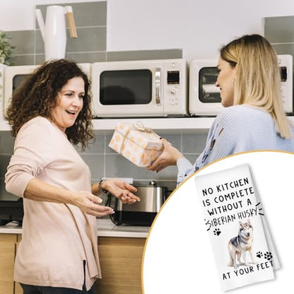 Siberian Husky Funny Dog Kitchen Dish Towels - Siberian Husky Waffle Weave Hand Towels,A Kitchen is Not Complete Dish Towel for Home Bathroom,Dog Lovers Gift,16×24 Inch - color: Siberian at Your Feet