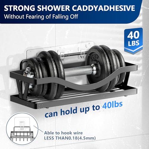 14 Pack Shower Caddy Replacement, Strong Hooks, No Drilling Shower Shelf, Hooks for Caddy, Soap Holder and Kitchen Racks - color: Transparent-Upgrade 14Pack