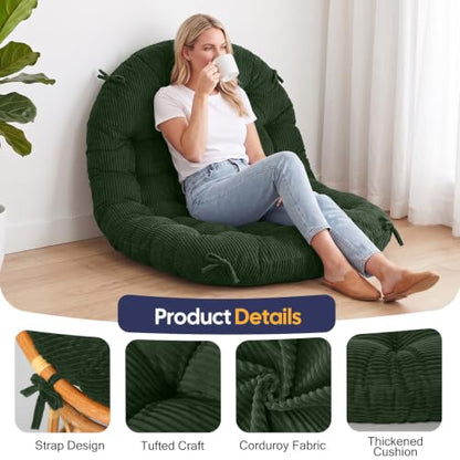 Papasan Chair Cushion Green - color: Green, size: 65x48 Inch