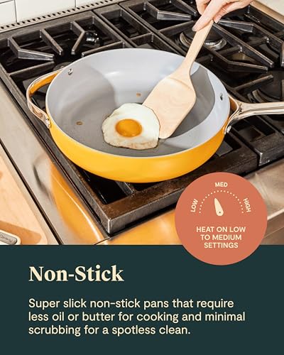 Caraway 12-Piece Non-Stick Ceramic Cookware Set | Pots, Pans, Lids and Kitchen Storage, PFAS and PFOA Free, Oven Safe Pan Set and Compatible with All Stovetops, Navy - size: 12pc Set