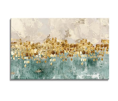 DZL Art A74681 Gold Abstract Painting Modern Decor Wall Art Gold Canvas Gray Contemporary Canvas Living Room Art 32.00'' x 48.00'' - color: Gold Canvas, size: 48" L x 32" W