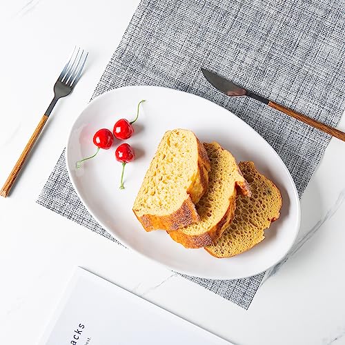 Ceramic Serving Platters, 12" White Serving Dishes, Dinner Plates, Set of 3 | Magclay Large Oval Serving Plates for Dessert Appetizers Meat/Entertaining/Party, White - color: White