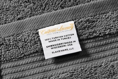 Personalized Hand Towels | Set of 2 | Choose from 12 Fonts | Genuine Turkish Cotton | Oeko-Tex Certified | Personalized Towels | Bathroom Hand Towels - color: Gray - Hand Towels