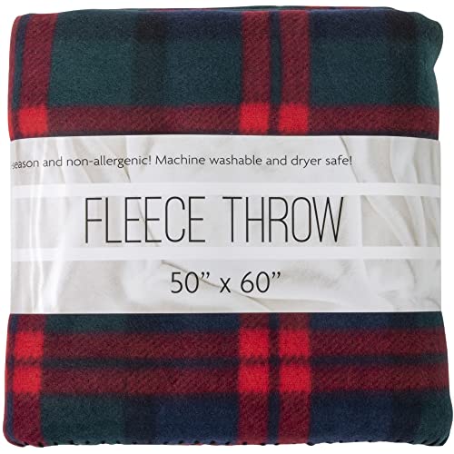 Trail maker 50x60 Throw Blankets, Plaid Fleece Throw Blankets for Bedroom, Couch, Livingroom, Chair, Pets, Outdoors - color: Green
