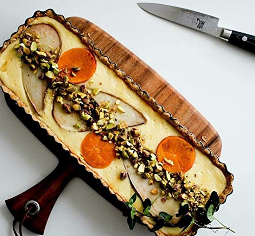 Ironwood Gourmet Small Rectangular Provencale Paddle Board, Acacia Wood | Small Rectangular Serving Board With Handle | Perfect For Serving Charcuterie & Snacks | Beautiful Acacia Wood Paddle Board - size: 12"L x 11"W
