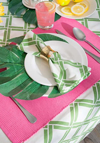 DII Basic Everyday Ribbed Tabletop 100% Cotton, Placemat Set, 13x19, Flamingo, 6 Piece - color: Flamingo, size: 13x19"