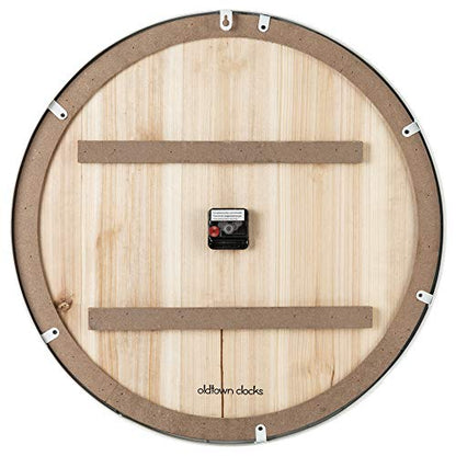 18" Coastal Wall Clock - Metal & Solid Wood Noiseless Weathered Beach Blue Wall Clock - color: Coastal Blue, size: 18-inch