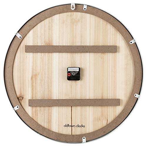 24" Coastal Wall Clock - Metal & Solid Wood Noiseless Weathered Beach Blue Wall Clock (Coastal Blue, 24-inch) - color: Coastal Blue, size: 24-inch