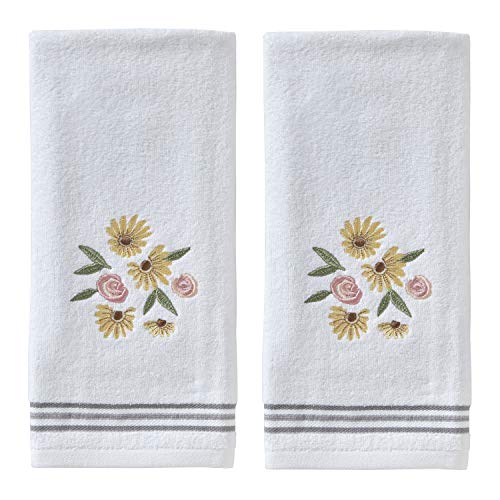 SKL Home by Saturday Knight Ltd. Tossed Flowers Hand Towel (2-Pack), White - color: Tossed Flowers