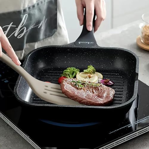 Silicone Kitchen Cooking Utensils Set: MOACC Heat Resistant 13inch Long Kitchen Gadgets, BPA Free Non Stick Rubber Cook Accessories For Food Prep, Frying, Serving, Basting (Light Grey) - color: Light Grey