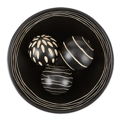 Wood Gifts & Decor Artisan Deco Bowl and Ball Centerpiece