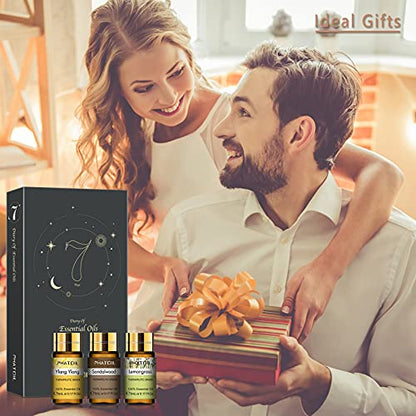 PHATOIL Essential Oils Gift Set, Aromatherapy Oil for Diffuser, Skin Care | 100% Natural and Pure, Ideal for Massage, Humidifier, Home, DIY Candle Soap Making, 15 x 5ml