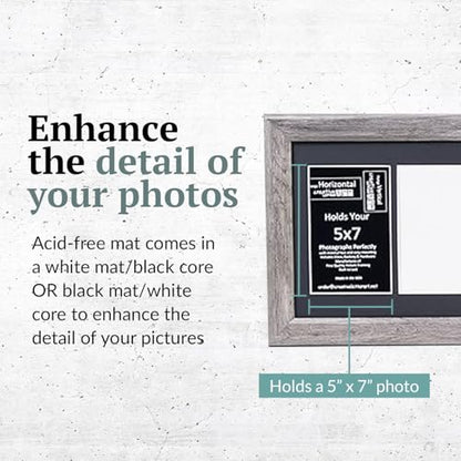 Creative Letter Art 6 Opening Driftwood Picture Frame with Glass to hold 5 by 7 inch Photographs including 10x36-inch Black Mat Collage - color: 6 opening, size: Driftwood w/ Black